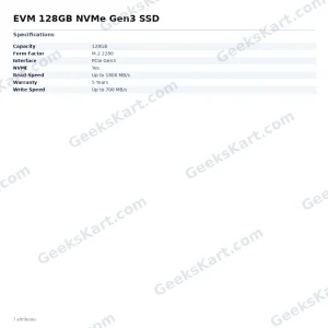 EVM 128GB NVMe Gen3 SSD