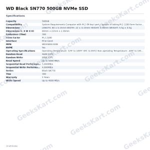 WD Black SN770 500GB NVMe SSD