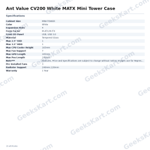 Ant Value CV200 White MATX Mini Tower Case
