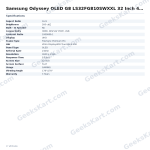 Samsung Odyssey OLED G8 LS32FG810SWXXL 32 Inch 4K Gaming Monitor
