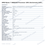 AMD Ryzen 7 5800X3D Processor 10th Anniversary Edition With Carbice Ice Pad