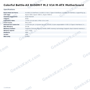 Colorful Battle-AX B450M-T M.2 V14 M-ATX Motherboard