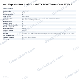 Ant Esports Box C Air V2 M-ATX Mini Tower Case With ARGB Strip