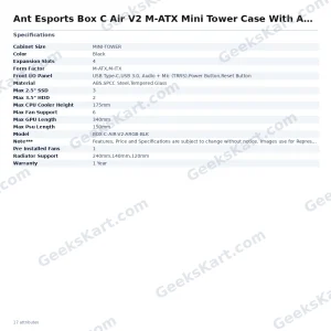 Ant Esports Box C Air V2 M-ATX Mini Tower Case With ARGB Strip