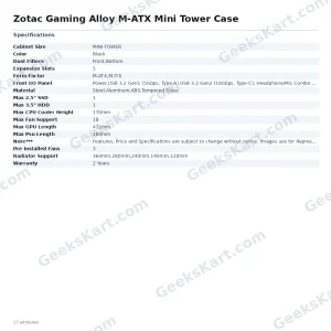 Zotac Gaming Alloy M-ATX Mini Tower Case