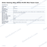 Zotac Gaming Alloy White M-ATX Mini Tower Case