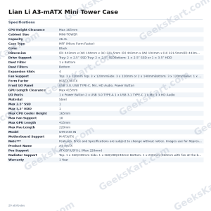 Lian Li A3-mATX Mini Tower Case