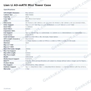 Lian Li A3-mATX Mini Tower Case