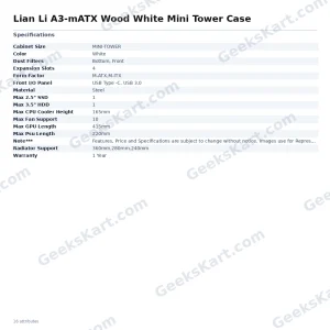 Lian Li A3-mATX Wood White Mini Tower Case