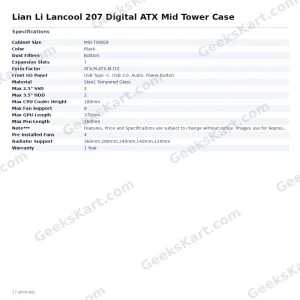 Lian Li Lancool 207 Digital ATX Mid Tower Case