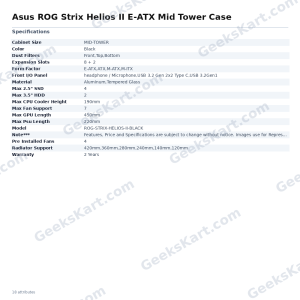 Asus ROG Strix Helios II E-ATX Mid Tower Case