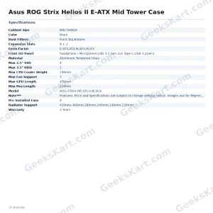 Asus ROG Strix Helios II E-ATX Mid Tower Case