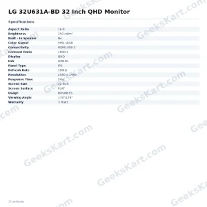 LG 32U631A-BD 32 Inch QHD Monitor
