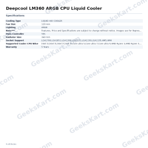Deepcool LM360 ARGB CPU Liquid Cooler