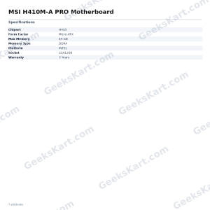 MSI H410M-A PRO Motherboard