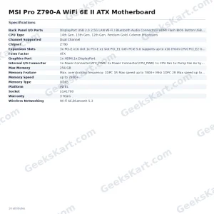 MSI Pro Z790-A WiFi 6E II ATX Motherboard