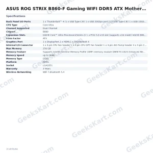 ASUS ROG STRIX B860-F Gaming WIFI DDR5 ATX Motherboard
