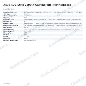 Asus ROG Strix Z890-A Gaming WIFI Motherboard