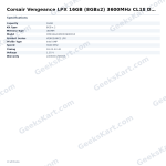 Corsair Vengeance LPX 16GB (8GBx2) 3600MHz CL18 DDR4 RAM