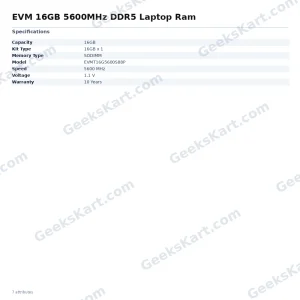 EVM 16GB 5600MHz DDR5 Laptop Ram