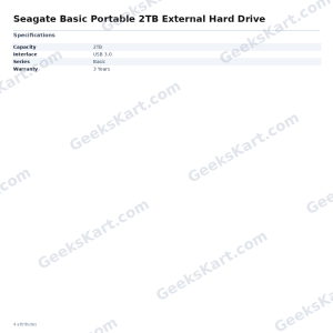 Seagate Basic Portable 2TB External Hard Drive