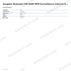 Seagate Skyhawk 2TB 5400 RPM Surveillance Internal Hard Drive