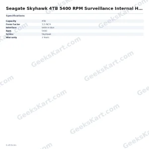 Seagate Skyhawk 4TB 5400 RPM Surveillance Internal Hard Drive