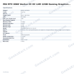 MSI RTX 3060 Ventus 2X OC LHR 12GB Gaming Graphics Card