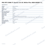 MSI RTX 5060 Ti Ventus 2X OC White Plus 8GB GDDR7 Graphics Card