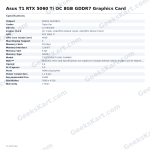 Asus T1 RTX 5060 Ti OC 8GB GDDR7 Graphics Card