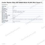 Cooler Master Elite 350 ARGB White M-ATX Mini Tower Case