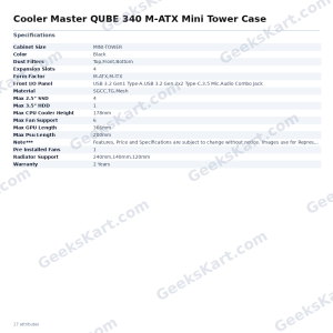 Cooler Master QUBE 340 M-ATX Mini Tower Case