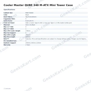 Cooler Master QUBE 340 M-ATX Mini Tower Case