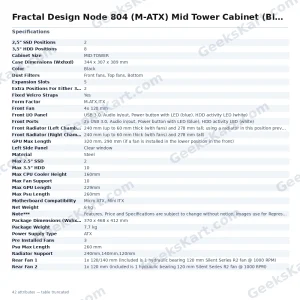 Fractal Design Node 804 (M-ATX) Mid Tower Cabinet (Black)