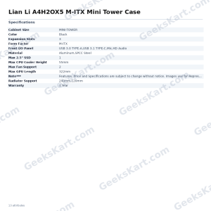 Lian Li A4H2OX5 M-ITX Mini Tower Case