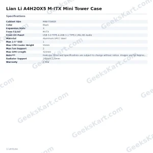 Lian Li A4H2OX5 M-ITX Mini Tower Case