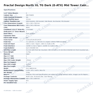 Fractal Design North XL TG Dark (E-ATX) Mid Tower Cabinet (Black)