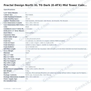 Fractal Design North XL TG Dark (E-ATX) Mid Tower Cabinet (Black)