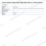 Cooler Master Elite Gold 1000 Watt ATX 3.1 Fully Modular Smps