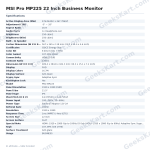 MSI Pro MP225 22 Inch Business Monitor