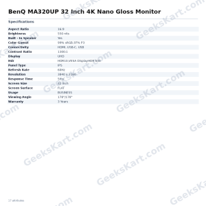 BenQ MA320UP 32 Inch 4K Nano Gloss Monitor