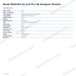 BenQ PD3225U 32 Inch Pro 4K Designer Monitor