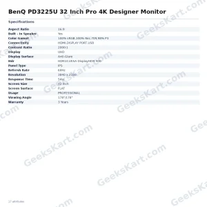 BenQ PD3225U 32 Inch Pro 4K Designer Monitor
