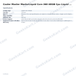 Cooler Master MasterLiquid Core 360 ARGB Cpu Liquid Cooler With 6 Inch LCD Display