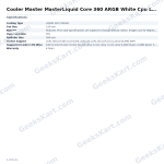Cooler Master MasterLiquid Core 360 ARGB White Cpu Liquid Cooler With 6 Inch LCD Display