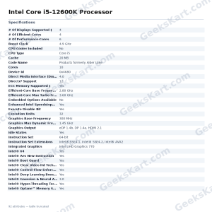 Intel Core i5-12600K Processor