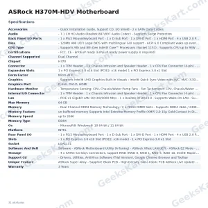 ASRock H370M-HDV Motherboard