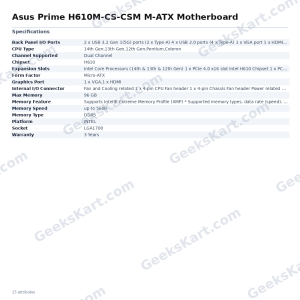 Asus Prime H610M-CS-CSM M-ATX Motherboard
