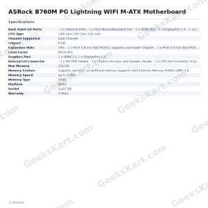 ASRock B760M PG Lightning WIFI M-ATX Motherboard
