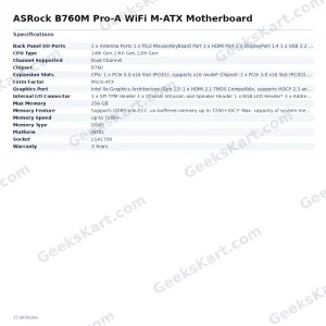 ASRock B760M Pro-A WiFi M-ATX Motherboard